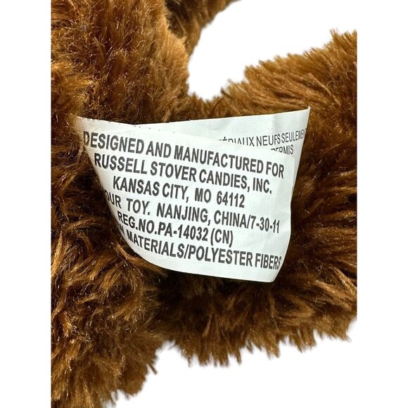Russell Stover Candy Plush Teddy Bear Brown 17" Red Bow Weighted bottom - Picture 5 of 5